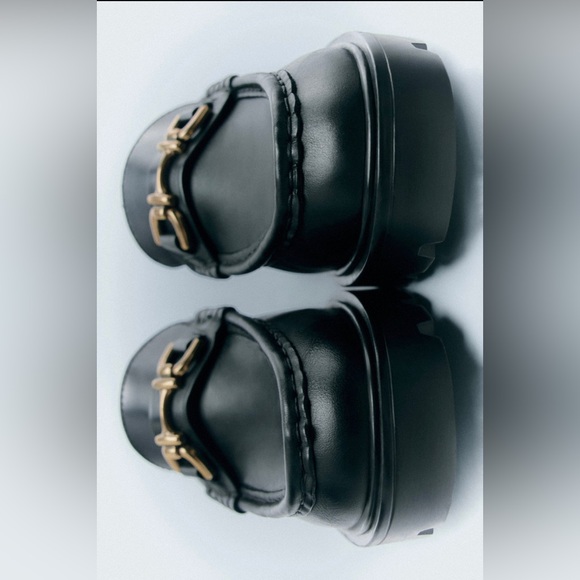 Zara Leather Lug Sole Loafers - Picture 1 of 5